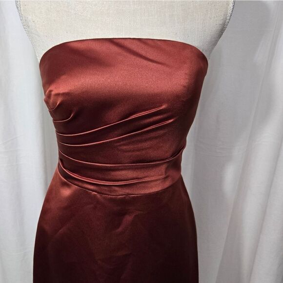 Bill levkoff classics strapless cocktail dress in cinammon color sz 4 - Picture 4 of 8